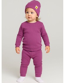 Resim Unisex 3'lü Kaşkorse Bebe Takım Lila 