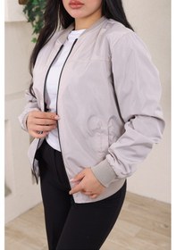 Resim Kadın Tam Kalıp Bomber Ceket Krem Bndk K 
