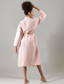 Resim Serenity Yıkanmış Keten Kimono Pembe - Somon / XS 