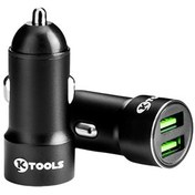 Resim Ktools Drive Inn 2.4A 2 USB Kablosuz Araç İçi Şarj Cihazı Siyah 