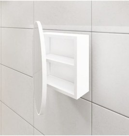 Resim Oval Aynalı Banyo Dolabı Çok Renkli 