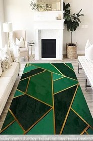 Resim Modern Westa Kaymaz Tabanlı Yıkanabilir Antibakteriyel Dijital Baskı Modern Halı Kilim, MD-0043B-WST-100X400 