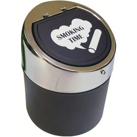 Resim Xuweiwei 1pc Kapaklı Paslanmaz Çelik Rüzgar Geçirmez Taşınabilir Sigara Küllüğü Ev Araç İçin 