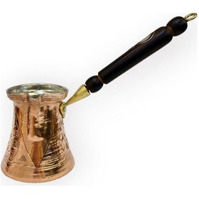 Resim Paşa İşlemeli 4 Kişilik Bakır Cezve 