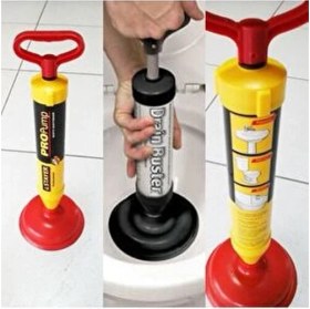 Resim Wetto Wc Lavabo Klozet Açıcı Pompa Kırmızı ve Sarı Renkli 