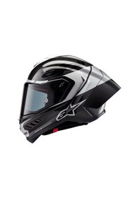 Resim Alpinestars Supertech R10 Carbon Element Spor Motosiklet Kaskı Siyah Gümüş 