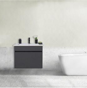 Resim Dicle Asma Lavabolu Alt Dolap Antrasit 55X44X70 Cm Antrasit 