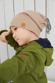 Resim Babygiz Erkek Bebek Çocuk Sütlü Kahve Şapka Bere El Yapımı Rahat Cild Dostu Pamuklu Kaşkorse 
