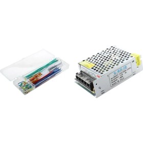 Resim Guangdong Spirit 1 Adet 12V 5A Anahtarlamaled Şerit Işığı ve 140 Adet Breadboard Plaka Testi Için Bağlantı Kablo Teli Temini(Yurt Dışından) 
