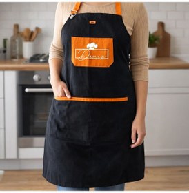 Resim Bk Gift Kişiye Özel İsimli Turuncu Cepli Siyah Mutfak Önlüğü -4, Aşçı Ve Şef Önlüğü, Ev Hediyesi Kobitmeyencom36614 Bk Gift Renkli 