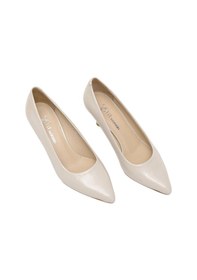 Resim Ayakkabı Fuarı Elit Elysia Kadın Hakiki Rugan Deri Stiletto Bej Bej 