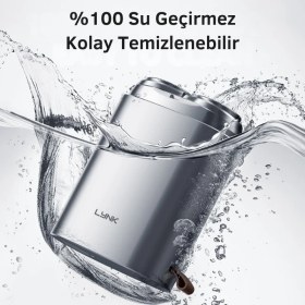 Resim Lynk Mini Shaver Gri - Şarjlı Taşınabilir Traş Makinesi Kablosuz Kullanım ve Ergonomik Tasarım 