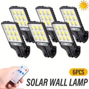 Resim 6 adet LiHangStar Güneş Duvar Lambası - 108 COB LED Hareket Sensörlü Dış Mekan Lambaları, Uzaktan Kumanda, 3 Aydınlatma Modu, Su Geçirmez, Güneş Enerjili ve Ayarlanabilir Bahçe, Patio, Yol, Sokak Aydınlatması, Uzaktan Kumanda Aydınlatması | Şık Duvar Lambası | Derecelendirme 