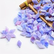 Resim 100 adet DIY Renkli Mozaik Cam Parçaları - Canlı Mavi, Mor ve Pembe Yıldız Şekilli Fayanslar, El Sanatları, Lambalar, Mum Tutucuları ve Dekoratif Projeler için, Ev Dekoru ve DIY Tutkunları için Mükemmel, Mozaik El Sanatları Malzemeleri | Yıldız Şekilli Cam Parçaları | Dayanıklı Cam Malzemesi, Mozaik Fayanslar 