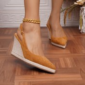 Resim Kadın Slingback Topuklu Sandaletler, Tüm Maçlı Burunlu Toka Kayışı Platform Topuklu Ayakkabılar, Moda Dışarı Çıkma Sandaletleri 