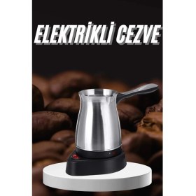 Resim Paslanmaz Çelik Türk Kahvesi Makinesi 6 Fincan Kpasiteli Elektrikli Cezve 