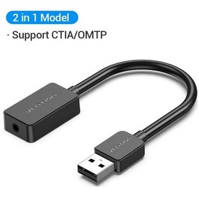 Resim Vention Ses Kartı Usb 3.5mm Ses Arabirimi Adaptörü Harici Ses Kartı Pc Dizüstü 2 İn 1 Model 