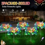 Resim 5 adet FACHOI Güneş Fıskiye Işıkları, 300-400 LED Firefly Yolu Işıkları - Su Geçirmez, Çok Renkli, Güneş Enerjili Dış Mekan Bahçe Dekoru, Bahçe Partileri, Piknikler ve Etkinlikler için, Dış Mekan Aydınlatması | Fıskiye Tasarımı | Güneş Enerjili Işıklar, Dış Mekan Dekorasyonları 