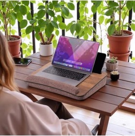 Resim Ecosell Ecoshopf -LS013 Minderli Laptop Sehpası (Ceviz) 1220559 