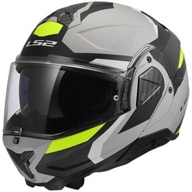 Resim Ls2 Advant 2 Triple Çene Açılır Kask Siyah - Gri - Sarı 