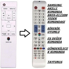 Resim Samsung İle Uyumlu Akıllı Kumanda Bn59-01220m Beyaz Yedek Kumanda 