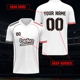 Resim Turkiye Beşiktaş Kişiselleştirilebilir İsim & Numara V-Yaka Futbol Forması - Nefes Alabilen Nem Tutmayan Spor Kıyafeti, Tam Vücut Baskılı, Normal Kesim, Futbol Antrenmanları, Plaj Partileri ve Günlük Kullanım İçin (Siyah/Beyaz, İlkbahar/Yaz/Sonbahar), Elde Yıkanabilir Kumaş 
