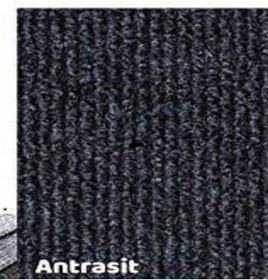 Resim 2 x 22 Metre Halıfleks Antrasit Renk Rip Halı Duvardan Duvara Halı 