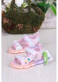 Resim Vicco 332.b25y.254 Pudra Can Anatomik Işıklı Kız Çocuk Sandalet Pudra 