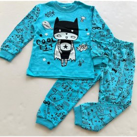 Resim Süpermini Kedi Çocuk Desenli Pijama Takımı 