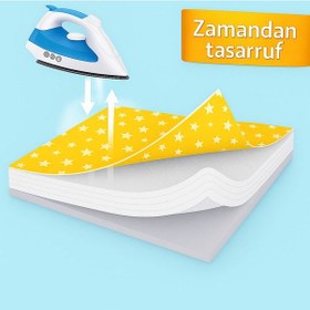 Resim Ütü Masası Kılıfı Keçeli Sarı Yıldızlı Desen Battal Boy Xxl Pamuklu Yanmaz Üretim Sarı 