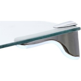 Resim Badem10 Penguen Ayarlanabilir Etajer Cam Tutucu Ahşap Raf Tutucu Cam Etejeri Krom (1 ÇİFT) 