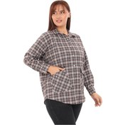 Resim Ekose Cepli Büyük Beden Gömlek - Kahverengi 