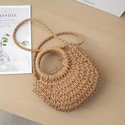 Resim Katı Renkli El Dokuma Darı Sapı Omuz Çantası Kadın Yaz Plaj Çantası Polyester Astarlı, Büzgülü Kapatma ve Çıkarılabilir Haberleşme Askısı - Süper Kahraman Teması 