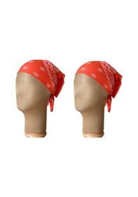 Resim Pamuklu Klasik Desen Unisex 2li Bandana Seti Renkli Bandana Etnik Desenli A Kalite Bandana Turuncu 