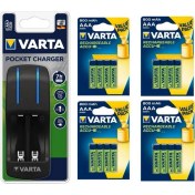 Resim Varta Pocket 4lü Şarj Cihazı + 16*800 Mah Aaa Şarj Edilebilir Pil 