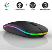 Resim GTX Jaculus V2 10.1\ Gaming Tablet İçin Uyumlu RGB LED Işıklı Bluetooth+2.4Ghz Kablosuz Şarjlı Mouse 
