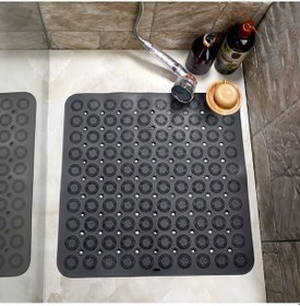 Resim İsgstore Kare Masajlı Silikon Banyo & Duş Kaydırmazı Antrasit GP-150 Antrasit 