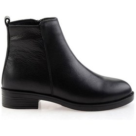 Resim Siyah Hakiki Deri Kadın Bot & Bootie K02286011103 Siyah 