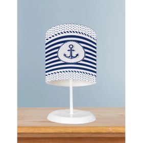 Resim Mekta Home Bebek ve Çocuk Odası Denizci Çapa Desenli Abajur 
