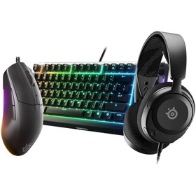 Resim SteelSeries Power Up Bundle Kulaklık Mouse Klavye Set ( Nova1 , Rival3 , Apex3 TKL) 