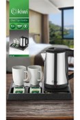 Resim Kiwi Kkt-33 Karşılama Tepsili Paslanmaz Çelik Otel Tipi Kettle 