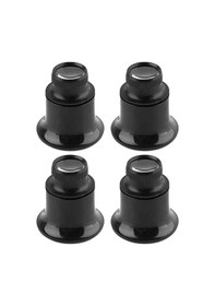 Resim 4pcs Siyah Plastik Büyüteç Saat Ve Takı Onarım Büyüteç Göz Klipsi Büyüteç 
