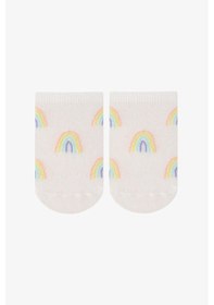 Resim Penti Renkli Kız Çocuk Sunny Rainbow 4 'lü Patik Çorap 