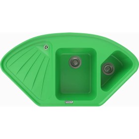 Resim POLEX Cristalüx Granit Evye P-CR1 Yeşil Tezgah Altı Ve Tezgah Üstü Mutfak Evyesi 104,5x57cm 