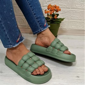 Resim Sonimix 0127 Mint Yeşili Hafif Rahat Günlük Havuz Plaj Kadın Terliği 