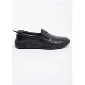 Resim Burç 04035 Kadın Deri Saraçlı Ayakkabı Siyah Çok Renkli 