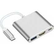 Resim CoverZone AP-10 4K Type-C HDMI Görüntü Aktarım Kablosu USB Hub 3.0 