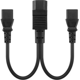 Resim Prettyia Siyah IEC320-C14 - 2C13 Güç Adaptörü Kordon Erkek Kadın Pdu / Ups Sunucusu 