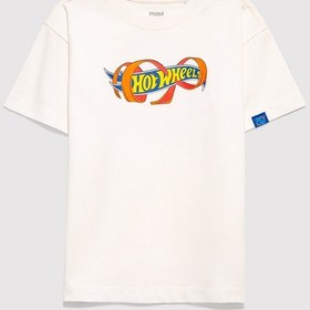 Resim Mavi - Hot Wheels Baskılı Ekru Tişört 6610428-70057 