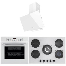 Resim Lanova 3206W01 - G17402-106 - 3220W6 İnci Beyaz Cam Ankastre Set 